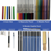 Load image into Gallery viewer, 51 PCS / Set YOVER Sketch Pencil Set Water Soluble Color Lead Art Painting Kit, YW-PMN051-01