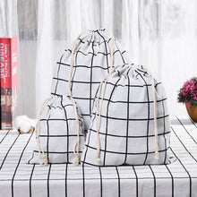 Load image into Gallery viewer, Cotton Linen Drawstring Pocket Sundries Storage Bag, Small+Medium+Large