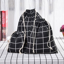 Load image into Gallery viewer, Cotton Linen Drawstring Pocket Sundries Storage Bag, Small+Medium+Large