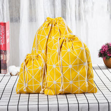 Load image into Gallery viewer, Cotton Linen Drawstring Pocket Sundries Storage Bag, Small+Medium+Large