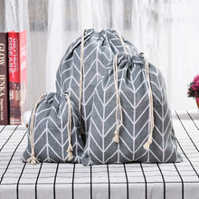 Load image into Gallery viewer, Cotton Linen Drawstring Pocket Sundries Storage Bag, Small+Medium+Large
