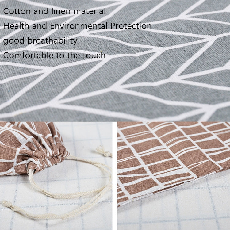 Cotton Linen Drawstring Pocket Sundries Storage Bag, Small+Medium+Large