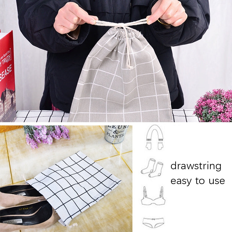 Cotton Linen Drawstring Pocket Sundries Storage Bag, Small+Medium+Large