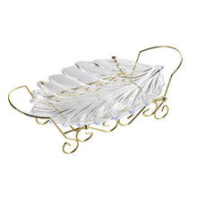 Load image into Gallery viewer, Acrylic Leaf Shape Fruit Tray and Shelf, Style:, Dish (Transparent), Dish (Blue), Dish (Amber), Dish (Purple), Shelf (Golden), Shelf (Black)