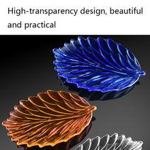 Load image into Gallery viewer, Acrylic Leaf Shape Fruit Tray and Shelf, Style:, Dish (Transparent), Dish (Blue), Dish (Amber), Dish (Purple), Shelf (Golden), Shelf (Black)