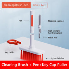 Load image into Gallery viewer, 2 PCS 5 In 1 Earbud Cleaning Pen + Keyboard Cleaning Brush + Key Cap Puller, White, Red White, Red Black