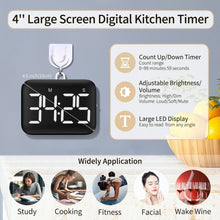 Load image into Gallery viewer, Rechargeable Large Screen LCD Electronic Timing Reminder Alarm Clock Kitchen Baking Timer, Baking Timer