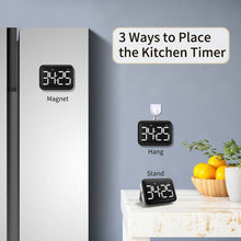Load image into Gallery viewer, Rechargeable Large Screen LCD Electronic Timing Reminder Alarm Clock Kitchen Baking Timer, Baking Timer