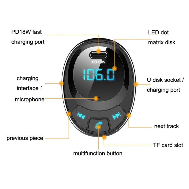 BT09 Car Bluetooth MP3 Digital Display Dual USB Charger, BT09