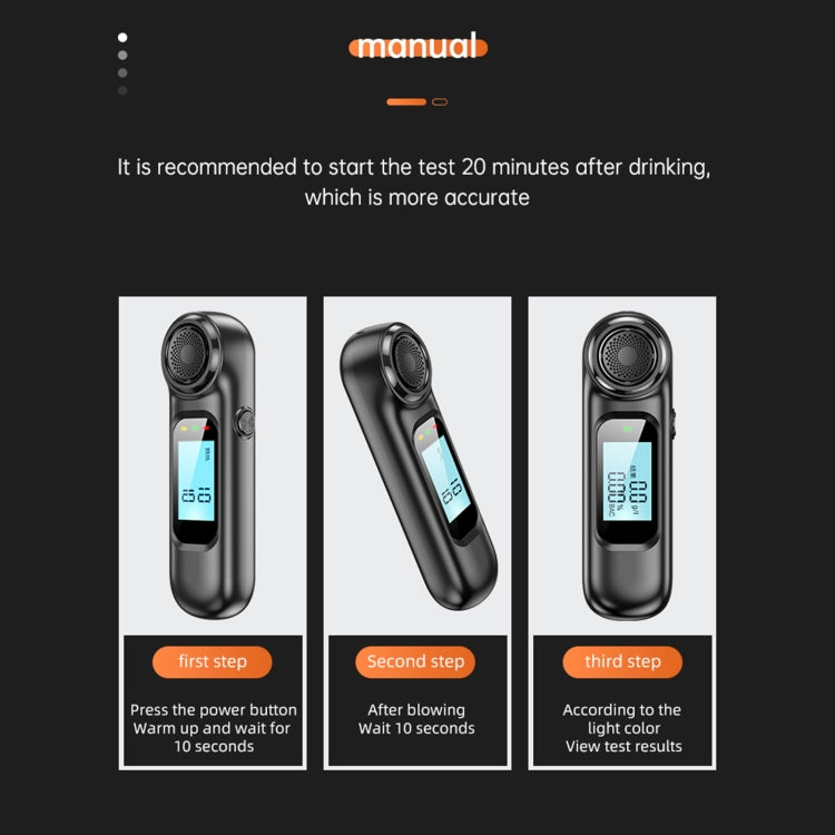 AM01  USB Rechageable Alcohol Tester Handheld Digital Alcohol Breath Tester, AM01