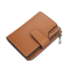 Load image into Gallery viewer, Baellerry N5013 Ladies Cropped Wallet Multi-Card Slot Zipper Buckle Coin Purse, Purple, Navy Blue, Black, Pink, Jujube Red, Gray Green, Grey, Brown, Dark Pink, Light Blue