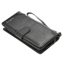 Load image into Gallery viewer, Baellerry S6701 Men Wallet Business Multi-card Mid-length Clutch Buckle Zipper Coin Purse, Black, Coffee, Brown