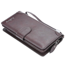 Load image into Gallery viewer, Baellerry S6701 Men Wallet Business Multi-card Mid-length Clutch Buckle Zipper Coin Purse, Black, Coffee, Brown