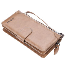 Load image into Gallery viewer, Baellerry S6701 Men Wallet Business Multi-card Mid-length Clutch Buckle Zipper Coin Purse, Black, Coffee, Brown