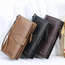 Load image into Gallery viewer, Baellerry S6701 Men Wallet Business Multi-card Mid-length Clutch Buckle Zipper Coin Purse, Black, Coffee, Brown