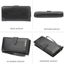 Load image into Gallery viewer, Baellerry S6701 Men Wallet Business Multi-card Mid-length Clutch Buckle Zipper Coin Purse, Black, Coffee, Brown