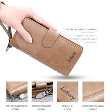 Load image into Gallery viewer, Baellerry S6701 Men Wallet Business Multi-card Mid-length Clutch Buckle Zipper Coin Purse, Black, Coffee, Brown