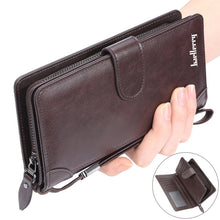 Load image into Gallery viewer, Baellerry S6701 Men Wallet Business Multi-card Mid-length Clutch Buckle Zipper Coin Purse, Black, Coffee, Brown
