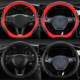 Leather Carbon Fiber Stitching Car Steering Wheel Set, Diameter:, 38cm