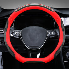 Load image into Gallery viewer, Leather Carbon Fiber Stitching Car Steering Wheel Set, Diameter:, 38cm