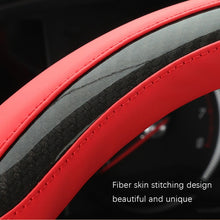 Load image into Gallery viewer, Leather Carbon Fiber Stitching Car Steering Wheel Set, Diameter:, 38cm