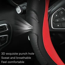 Load image into Gallery viewer, Leather Carbon Fiber Stitching Car Steering Wheel Set, Diameter:, 38cm