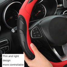 Load image into Gallery viewer, Leather Carbon Fiber Stitching Car Steering Wheel Set, Diameter:, 38cm