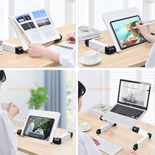 Load image into Gallery viewer, L03 Adjustable Lifting Reading Rack Book Holder Laptop Stand,Style：, Double Section Black, Double Section White, Single Section Black, Single Section White