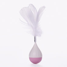 Load image into Gallery viewer, Cat Interactive Toy to Relieve Boredom Feather Tumbler Amusing Cat Stick, Green+Gray, White+Pink
