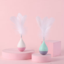 Load image into Gallery viewer, Cat Interactive Toy to Relieve Boredom Feather Tumbler Amusing Cat Stick, Green+Gray, White+Pink