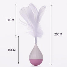 Load image into Gallery viewer, Cat Interactive Toy to Relieve Boredom Feather Tumbler Amusing Cat Stick, Green+Gray, White+Pink