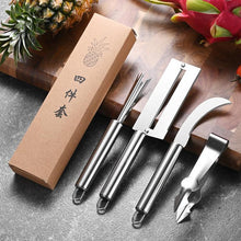 Load image into Gallery viewer, 4 In 1 Stainless Steel Pineapple Knife Fruit Knife Sugar Cane Peeler, Pineapple Knife