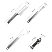 Load image into Gallery viewer, 4 In 1 Stainless Steel Pineapple Knife Fruit Knife Sugar Cane Peeler, Pineapple Knife