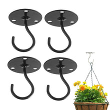 Load image into Gallery viewer, 4 PCS Iron Ceiling Hook Balcony Flower Basket Hook Wall Clothes Hook, Black, White