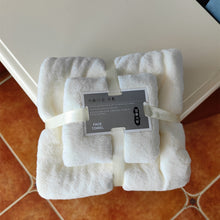 Load image into Gallery viewer, Bath Towel + Towel Set Can Wear Coral Fleece Beach Towel, White, Pink, Blue, Brown, Cyan