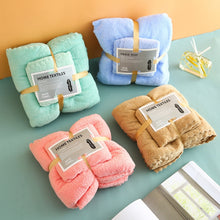 Load image into Gallery viewer, Bath Towel + Towel Set Can Wear Coral Fleece Beach Towel, White, Pink, Blue, Brown, Cyan