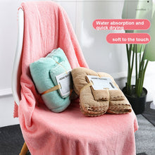 Load image into Gallery viewer, Bath Towel + Towel Set Can Wear Coral Fleece Beach Towel, White, Pink, Blue, Brown, Cyan