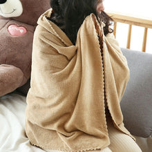 Load image into Gallery viewer, Bath Towel + Towel Set Can Wear Coral Fleece Beach Towel, White, Pink, Blue, Brown, Cyan