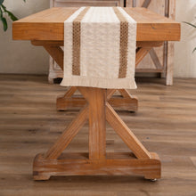 Load image into Gallery viewer, Cotton and Linen Woven Colorblock Tassel Striped Rhombus Table Runner, 30x120cm, 30x140cm, 30x160cm, 30x180cm, 30x200cm, 30x220cm, 30x240cm, 30x275cm, 30x300cm, 30x50cm