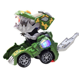 HG-884 Spray Deformation Dinosaur Fighting Vehicle Light Music Automatic Rotating Children Toys