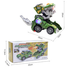 Load image into Gallery viewer, HG-884 Spray Deformation Dinosaur Fighting Vehicle Light Music Automatic Rotating Children Toys, Yellow, Green
