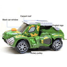 Load image into Gallery viewer, HG-884 Spray Deformation Dinosaur Fighting Vehicle Light Music Automatic Rotating Children Toys, Yellow, Green