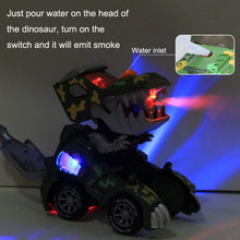Load image into Gallery viewer, HG-884 Spray Deformation Dinosaur Fighting Vehicle Light Music Automatic Rotating Children Toys, Yellow, Green