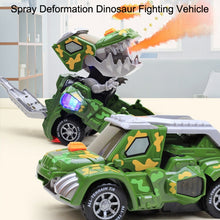 Load image into Gallery viewer, HG-884 Spray Deformation Dinosaur Fighting Vehicle Light Music Automatic Rotating Children Toys, Yellow, Green