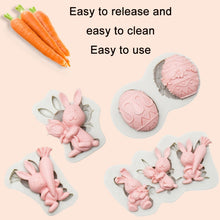 Load image into Gallery viewer, 2 PCS Chocolate Baking Clay Silicone Mold, Specification: Three Rabbits, Three Rabbits, Double Egg, Carrot Rabbit, Bouquet Bunny