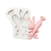 Load image into Gallery viewer, 2 PCS Chocolate Baking Clay Silicone Mold, Specification: Three Rabbits, Three Rabbits, Double Egg, Carrot Rabbit, Bouquet Bunny