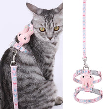 Load image into Gallery viewer, Rabbit Head Type Cat Traction Rope Anti-breakaway Adjustable Cat Leash, Small Suitable for Within 3kg, Large Suitable for 3-6kg
