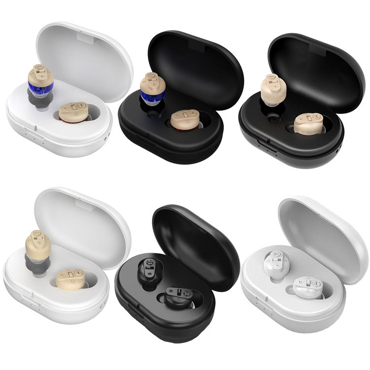 Old People Voice Amplifier Sound Collector Hearing Aid, Red Blue Double Machine + White Charging Bin, Red Blue Double Machine + Black Charging Bin, Skin Color Double Machine + Black Charging Bin, Skin Color Double Machine + White Charging Bin, Black   ...