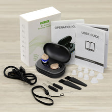 Load image into Gallery viewer, Old People Voice Amplifier Sound Collector Hearing Aid, Red Blue Double Machine + White Charging Bin, Red Blue Double Machine + Black Charging Bin, Skin Color Double Machine + Black Charging Bin, Skin Color Double Machine + White Charging Bin, Black   ...