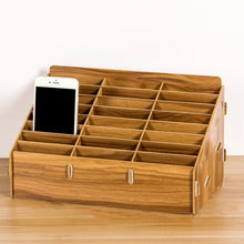 Load image into Gallery viewer, D-86 Office Conference Classroom Mobile Phone Storage Box, Style:, 12 Grids (Walnut), 12 Grids (Oak), 12 Grids (Black Oak), 24 Grids (Walnut), 24 Grids (Black Oak), 36 Grids (Walnut), 36 Grids (Oak), 36 Grids (Black Oak), 48 Grids (Walnut), 48 Grids (O...